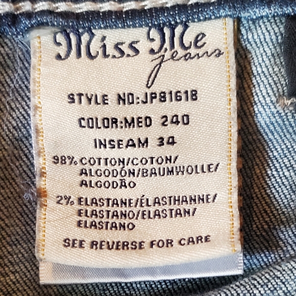 Miss Me Jeans Signature Boot Cut Studded Pockets Size 28 - Picture 6 of 6